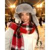 imageFURTALK Trapper Hat Winter Hats for Women Men Warm Russian Skiing Cap Outdoor Windproof WaterproofBlack