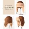 imageFURTALK Trapper Hat Winter Hats for Women Men Warm Russian Skiing Cap Outdoor Windproof WaterproofBlack