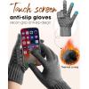 imageFURTALK Winter Hat Long Scarf Touchscreen Gloves Set Fleece Lined Warm Knit Beanie for Men WomenGrey