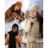 imageFURTALK Winter Warm Beanie Knit Hat Touchscreen Gloves Scarf Set Soft Fleece Lined Double Layer Skull Cap Gifts for WomenGray