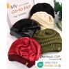 imageFURTALK Womes Slouchy Winter Beanie Knit Hat Satin Lined 3 Pack Thick Warm Fashionable Skull CapBlackgraylight Khaki