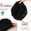 imageFURTALK Womes Slouchy Winter Beanie Knit Hat Satin Lined 3 Pack Thick Warm Fashionable Skull CapMixed Grayblackbeige