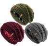 imageFURTALK Womes Slouchy Winter Beanie Knit Hat Satin Lined 3 Pack Thick Warm Fashionable Skull CapWine Reddark Greygreen