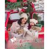 imageFURTALK Fleece Lined Cute Winter Beanie Hats for Women Girls Warm Knit Hats with Double Faux Fur Pom PomsBalck