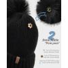 imageFURTALK Fleece Lined Cute Winter Beanie Hats for Women Girls Warm Knit Hats with Double Faux Fur Pom PomsBalck With Black Pom