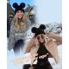imageFURTALK Fleece Lined Cute Winter Beanie Hats for Women Girls Warm Knit Hats with Double Faux Fur Pom PomsBalck With Black Pom