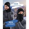 imageFURTALK Winter Beanie Hat Scarf Touchscreen Gloves Set for Men Women 3 Pcs Knit Neck Warmer Fleece Lined Skull CapBlack