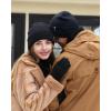 imageFURTALK Winter Beanie Hat Scarf Touchscreen Gloves Set for Men Women 3 Pcs Knit Neck Warmer Fleece Lined Skull CapBlack