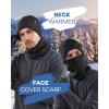 imageFURTALK Winter Beanie Hat Scarf Touchscreen Gloves Set for Men Women 3 Pcs Knit Neck Warmer Fleece Lined Skull CapDark Grey