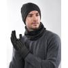 imageFURTALK Winter Beanie Hat Scarf Touchscreen Gloves Set for Men Women 3 Pcs Knit Neck Warmer Fleece Lined Skull CapDark Grey