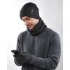 imageFURTALK Winter Beanie Hat Scarf Touchscreen Gloves Set for Men Women 3 Pcs Knit Neck Warmer Fleece Lined Skull CapDark Grey