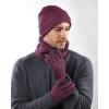imageFURTALK Winter Beanie Hat Scarf Touchscreen Gloves Set for Men Women 3 Pcs Knit Neck Warmer Fleece Lined Skull CapRose Red