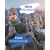 imageFURTALK Winter Beanie Hat Scarf Touchscreen Gloves Set for Men Women 3 Pcs Knit Neck Warmer Fleece Lined Skull CapWhite Black