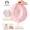 imageFURTALK 3 Pack Baby Sun Hat Toddler Beach Hat Girls UPF 50 Wide Brim Infant Kids Summer Adjustable Sun ProtectionWhitepinkyellow