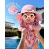 imageFURTALK 3 Pack Baby Sun Hat Toddler Beach Hat Girls UPF 50 Wide Brim Infant Kids Summer Adjustable Sun ProtectionWhitepinkyellow