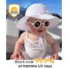 imageFURTALK 3 Pack Baby Sun Hat Toddler Beach Hat Girls UPF 50 Wide Brim Infant Kids Summer Adjustable Sun ProtectionWhiteredyellow