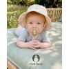 imageFURTALK Baby Sun Hat Muslin Cotton Toddler Bucket Hat for Girls Boys Wide Brim UPF 50 Summer Beach HatsBrown