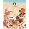 imageFURTALK Baby Sun Hat Muslin Cotton Toddler Bucket Hat for Girls Boys Wide Brim UPF 50 Summer Beach HatsPink