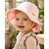 imageFURTALK Baby Sun Hat Muslin Cotton Toddler Bucket Hat for Girls Boys Wide Brim UPF 50 Summer Beach HatsPink