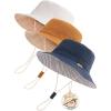 imageFURTALK Baby Sun Hat for Boys Girls Toddler Summer Bucket Hats Kids UPF 50 Beach HatWhitenavycaramel