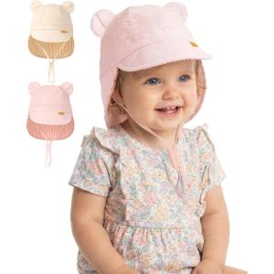 imageFURTALK Baby Sun Hat UPF 50 Cute Toddler Bucket Summer Beach Hats for Boys GirlsBeigepink