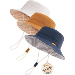 imageFURTALK Baby Sun Hat for Boys Girls Toddler Summer Bucket Hats Kids UPF 50 Beach HatWhitenavycaramel