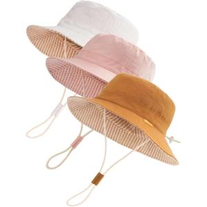 imageFURTALK Baby Sun Hat for Boys Girls Toddler Summer Bucket Hats Kids UPF 50 Beach HatWhitepinkcaramel