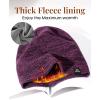 imageFURTALK Winter Beanie Hats for Men Women Warm Fleece Lined Double Layer Skull Cap Unisex Soft Slouchy BeaniePurpleblack Mixed
