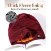 imageFURTALK Winter Beanie Hats for Men Women Warm Fleece Lined Double Layer Skull Cap Unisex Soft Slouchy BeanieRedblack Mixed