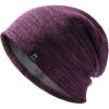 imageFURTALK Winter Beanie Hats for Men Women Warm Fleece Lined Double Layer Skull Cap Unisex Soft Slouchy BeaniePurpleblack Mixed