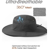 image:imageFURTALK Sun Hats for Men Women Fishing Hat with Neck Flap UPF 80 Breathable Wide Brim Hiking Safari Summer Bucket HatsBlack