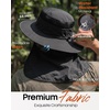 image:imageFURTALK Sun Hats for Men Women Fishing Hat with Neck Flap UPF 80 Breathable Wide Brim Hiking Safari Summer Bucket HatsBlack