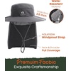 image:imageFURTALK Sun Hats for Men Women Fishing Hat with Neck Flap UPF 80 Breathable Wide Brim Hiking Safari Summer Bucket HatsDark Grey