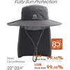 image:imageFURTALK Sun Hats for Men Women Fishing Hat with Neck Flap UPF 80 Breathable Wide Brim Hiking Safari Summer Bucket HatsDark Grey