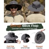 image:imageFURTALK Sun Hats for Men Women Fishing Hat with Neck Flap UPF 80 Breathable Wide Brim Hiking Safari Summer Bucket HatsDark Grey