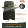 image:imageFURTALK Sun Hats for Men Women Fishing Hat with Neck Flap UPF 80 Breathable Wide Brim Hiking Safari Summer Bucket HatsGreen