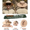 image:imageFURTALK Sun Hats for Men Women Fishing Hat with Neck Flap UPF 80 Breathable Wide Brim Hiking Safari Summer Bucket HatsKhaki