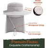 image:imageFURTALK Sun Hats for Men Women Fishing Hat with Neck Flap UPF 80 Breathable Wide Brim Hiking Safari Summer Bucket HatsLight Grey