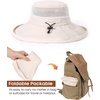 image:imageFURTALK Wide Brim Sun Hat with Ponytail Hole for Women UPF 80 UV Protection Packable Bucket Hiking Travel Outdoor HatBeige