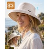 image:imageFURTALK Wide Brim Sun Hat with Ponytail Hole for Women UPF 80 UV Protection Packable Bucket Hiking Travel Outdoor HatBeige
