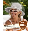 image:imageFURTALK Wide Brim Sun Hat with Ponytail Hole for Women UPF 80 UV Protection Packable Bucket Hiking Travel Outdoor HatGrey