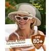 image:imageFURTALK Wide Brim Sun Hat with Ponytail Hole for Women UPF 80 UV Protection Packable Bucket Hiking Travel Outdoor HatKhaki