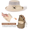 image:imageFURTALK Wide Brim Sun Hat with Ponytail Hole for Women UPF 80 UV Protection Packable Bucket Hiking Travel Outdoor HatKhaki