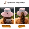image:imageFURTALK Wide Brim Sun Hat with Ponytail Hole for Women UPF 80 UV Protection Packable Bucket Hiking Travel Outdoor HatPink