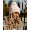 image:imageFURTALK Womens Winter Beanie Hat with Knitted Pom Pom Warm Fleece Lined Knit Soft Skull Cap for WomenBeige