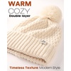 image:imageFURTALK Womens Winter Beanie Hat with Knitted Pom Pom Warm Fleece Lined Knit Soft Skull Cap for WomenBeige