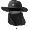 image:imageFURTALK Sun Hats for Men Women Fishing Hat with Neck Flap UPF 80 Breathable Wide Brim Hiking Safari Summer Bucket HatsBlack