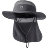 image:imageFURTALK Sun Hats for Men Women Fishing Hat with Neck Flap UPF 80 Breathable Wide Brim Hiking Safari Summer Bucket HatsDark Grey