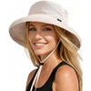 image:imageFURTALK Wide Brim Sun Hat with Ponytail Hole for Women UPF 80 UV Protection Packable Bucket Hiking Travel Outdoor HatBeige