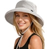 image:imageFURTALK Wide Brim Sun Hat with Ponytail Hole for Women UPF 80 UV Protection Packable Bucket Hiking Travel Outdoor HatGrey